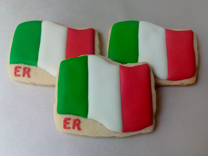 Biscoitos Decorados Bandeira da Itlia com Iniciais