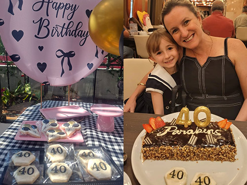 Biscoitos Decorados Anivers�rio 40 anos Preto e Dourado