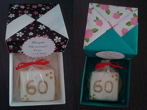 Biscoitos Decorados de Aniversário de 60 Anos Dourado Biscoitos Decorados de Aniversário de 60 Anos Dourado