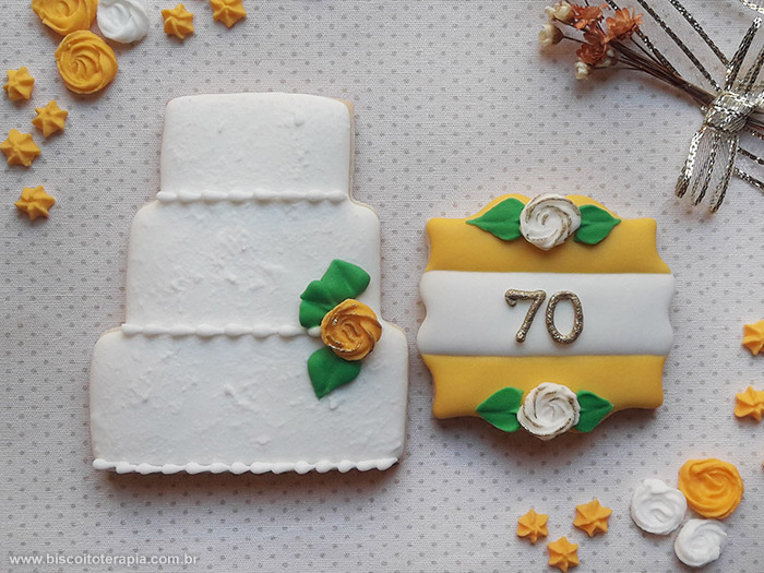 Biscoitos Decorados de Aniversrio de 70 Anos