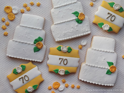 Biscoitos Decorados de Aniversrio de 70 Anos