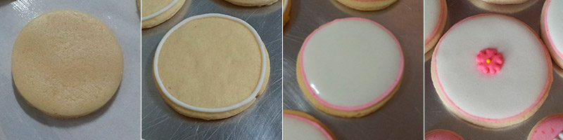 Biscoitos Decorados de Aniversrio em Rosa e Branco para a Isabella