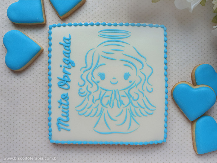 Biscoitos Decorados Anjinha no Estêncil Biscoitos Decorados Anjinha no Estêncil