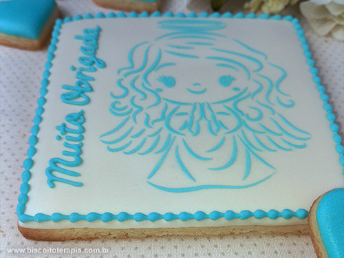 Biscoitos Decorados Anjinha no Est�ncil