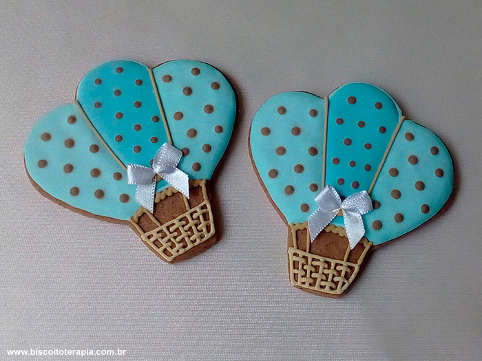 Biscoitos Decorados de Balões Azuis Biscoitos Decorados de Balões Azuis