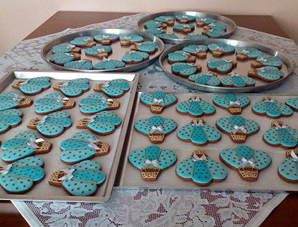 Biscoitos Decorados de Balões Azuis Biscoitos Decorados de Balões Azuis