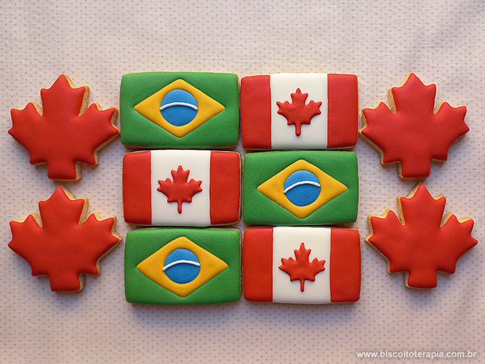 Biscoito Decorado Canadá Brasil