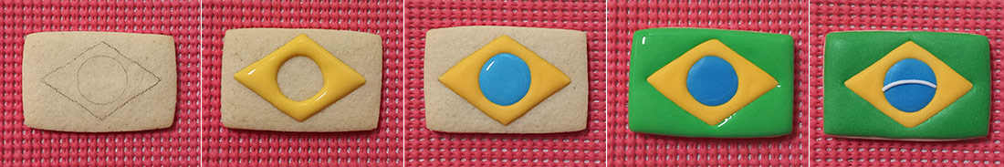 Biscoitos Decorados de Bandeiras Canadá e Brasil Biscoitos Decorados de Bandeiras Canadá e Brasil