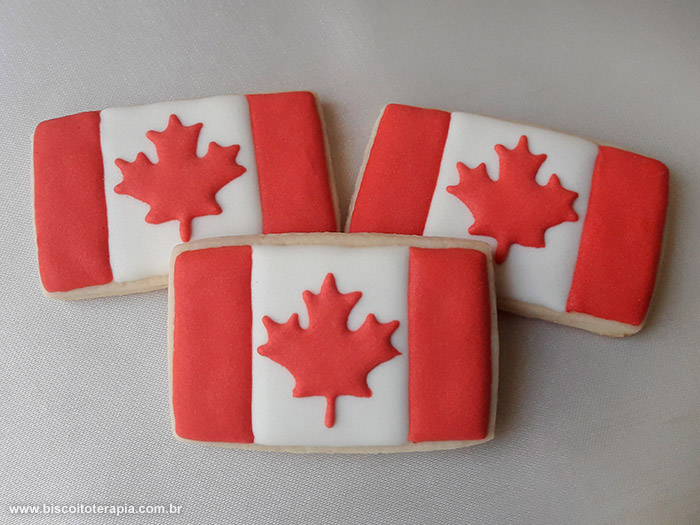 Biscoito Decorado Bandeira do Canadá