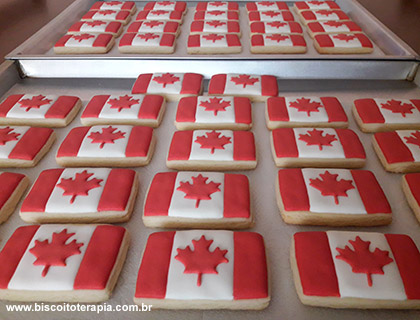 Biscoitos Decorados Bandeira do Canad