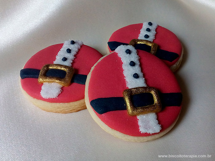 Biscoitos Decorados de Barriga do Papai Noel