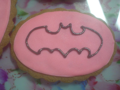 Biscoitos Decorados de Batgirl Biscoitos Decorados de Batgirl