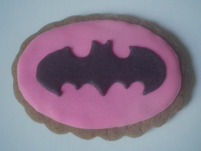 Biscoitos Decorados de Batgirl Biscoitos Decorados de Batgirl