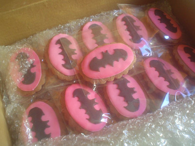 Biscoitos Decorados de Batgirl Biscoitos Decorados de Batgirl
