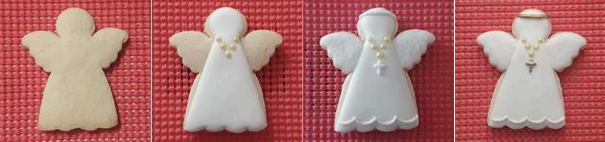 Biscoitos Decorados Batizado em Branco e Dourado Biscoitos Decorados Batizado em Branco e Dourado