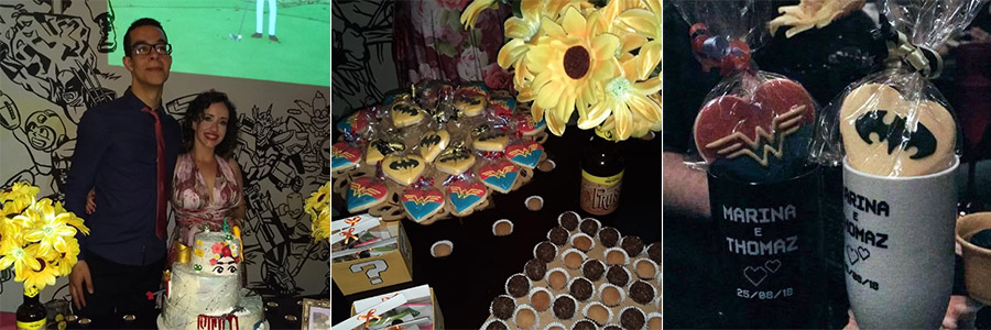 Biscoitos Decorados de Batman e Mulher Maravilha Biscoitos Decorados de Batman e Mulher Maravilha