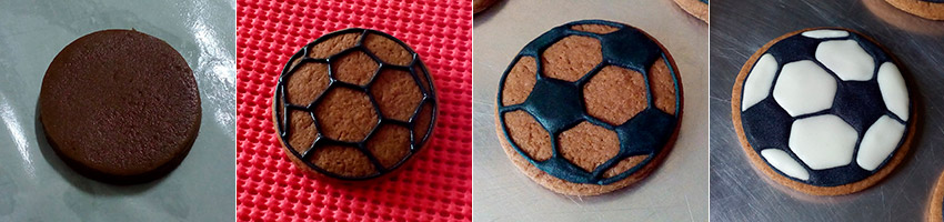 Biscoitos Decorados de Bola de Futebol Biscoitos Decorados de Bola de Futebol