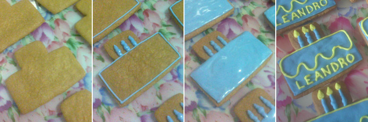 Biscoitos Decorados Bolo de Aniversrio Leandro