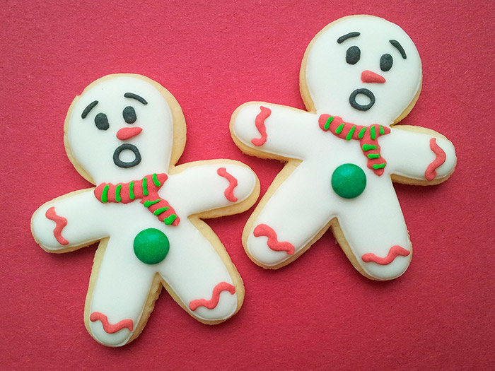 Biscoitos Decorados de Boneco de Neve