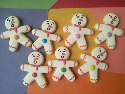 Biscoitos Decorados de Boneco de Neve