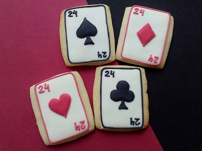 Biscoitos Decorados de Cartas de Baralho Biscoitos Decorados de Cartas de Baralho