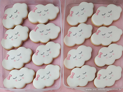 Biscoitos Decorados Ch� de Beb� Nuvem