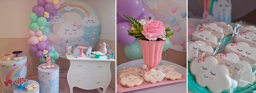 Biscoitos Decorados Ch� de Beb� Nuvem