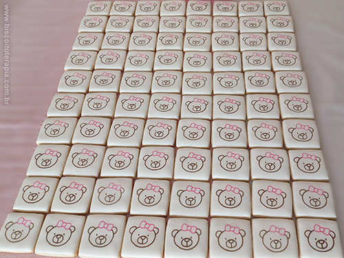 Biscoitos Decorados para Chá de Bebê com tema de Ursinha Biscoitos Decorados para Chá de Bebê com tema de Ursinha
