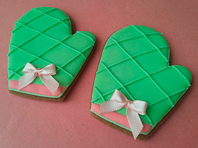 Biscoitos Decorados Chá de Cozinha Verde e Rosa Biscoitos Decorados Chá de Cozinha Verde e Rosa