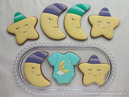 Biscoitos Decorados Ch� Revela��o Lua