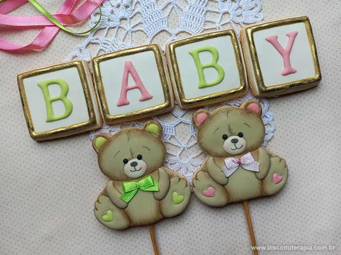 Biscoitos Decorados Chá Revelação Ursinhos Baby Biscoitos Decorados Chá Revelação Ursinhos Baby