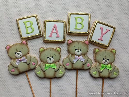 Biscoitos Decorados Chá Revelação Ursinhos Baby Biscoitos Decorados Chá Revelação Ursinhos Baby