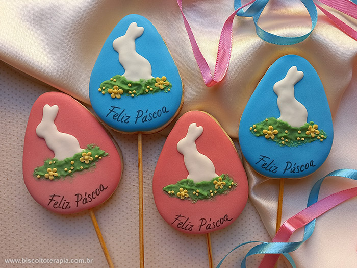 Biscoitos Decorados de Coelhinho no Ovo Biscoitos Decorados de Coelhinho no Ovo
