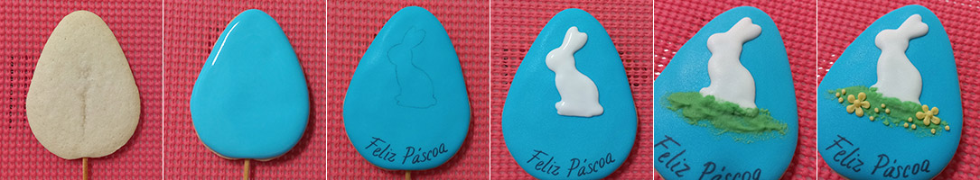 Biscoitos Decorados de Coelhinho no Ovo Biscoitos Decorados de Coelhinho no Ovo
