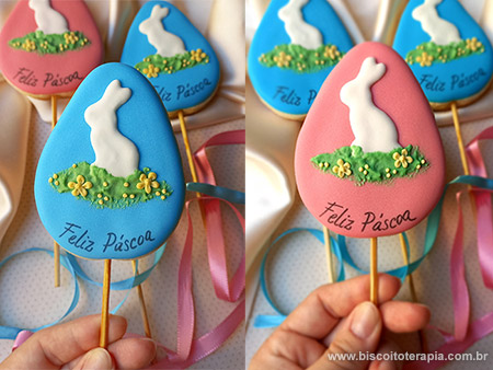 Biscoitos Decorados de Coelhinho no Ovo Biscoitos Decorados de Coelhinho no Ovo