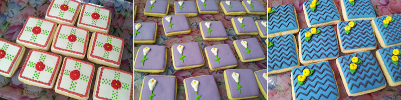 Biscoitos Decorados com Confeitos Floridos