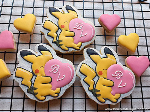 Biscoitos Decorados Convite de Pikachu