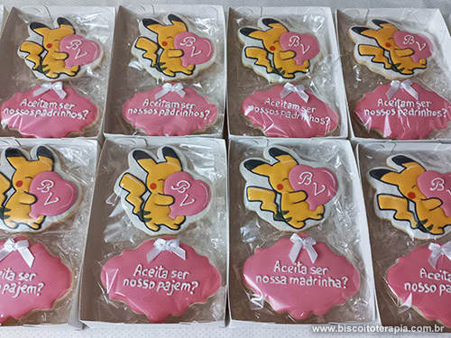 Biscoitos Decorados Convite de Pikachu