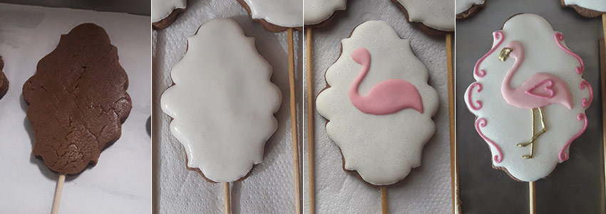 Biscoitos Decorados de Flamingos Biscoitos Decorados de Flamingos