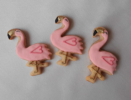Biscoitos Decorados de Flamingos Biscoitos Decorados de Flamingos