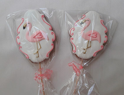 Biscoitos Decorados de Flamingos Biscoitos Decorados de Flamingos