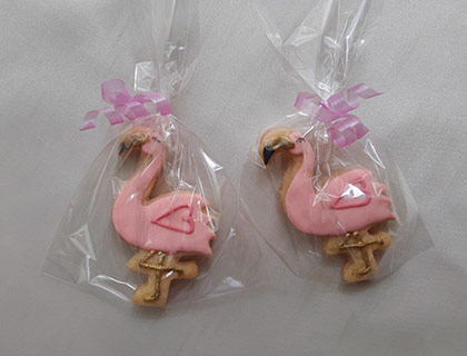 Biscoitos Decorados de Flamingos