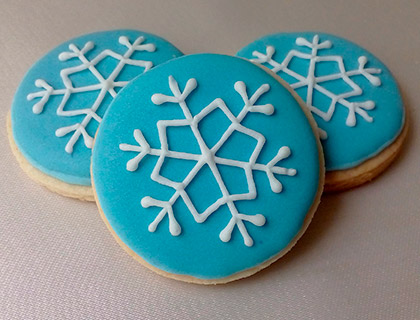 Biscoitos Decorados de Floco de Neve - Frozen Biscoitos Decorados de Floco de Neve - Frozen