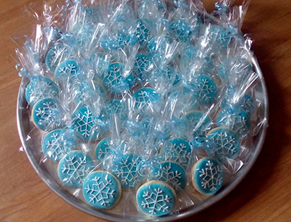 Biscoitos Decorados de Floco de Neve - Frozen Biscoitos Decorados de Floco de Neve - Frozen