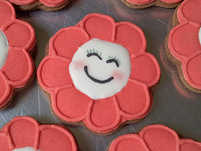 Biscoitos Decorados de Flores Felizes Biscoitos Decorados de Flores Felizes