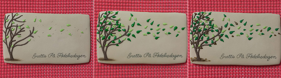 Biscoitos Decorados de Folhas ao Vento Biscoitos Decorados de Folhas ao Vento