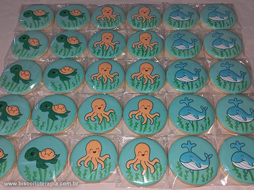 Biscoitos Decorados de Fundo do Mar Biscoitos Decorados de Fundo do Mar