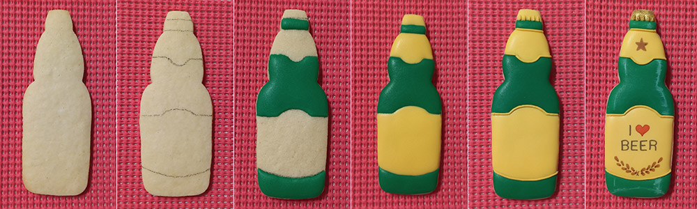 Biscoitos Decorados de Garrafa de Cerveja Biscoitos Decorados de Garrafa de Cerveja