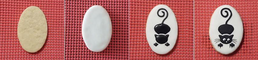 Biscoitos Decorados de Gatinhos Pretos Biscoitos Decorados de Gatinhos Pretos