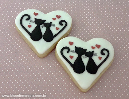 Biscoitos Decorados de Gatinhos Pretos